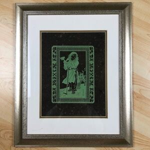 Hand Cutted Paper Art in Light Gold Frame